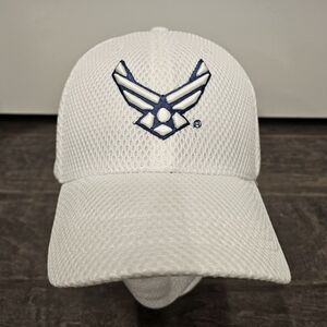 New Officially Licensed U.S. Air Force White Mesh Cap Blue & White Logo